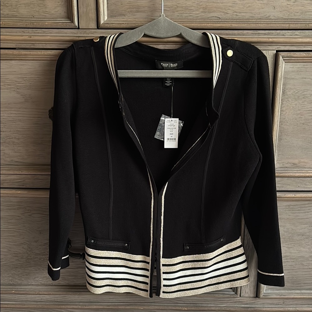 Chic Black, White,& Gold Women's Jacket by White House Black Market